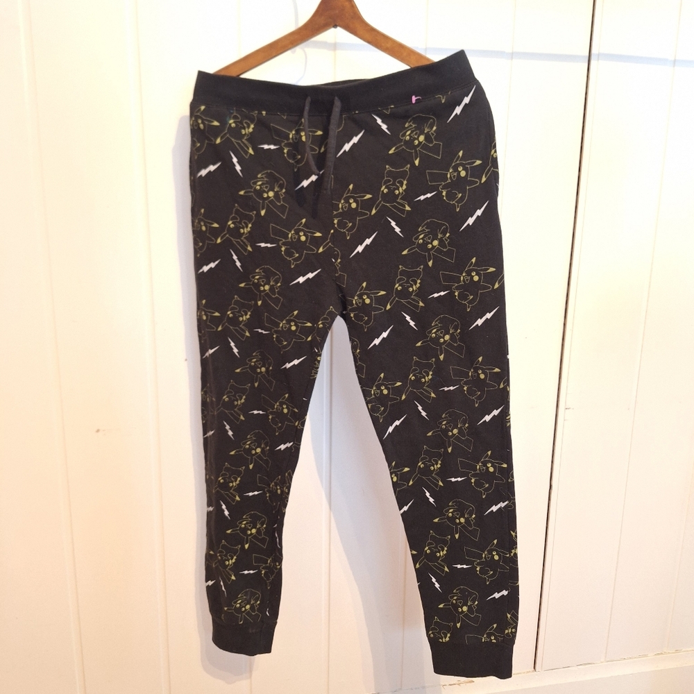 Pokémon Black Pikachu Sweat Drawstring Pants Youth Sz XXL Very Good Condition - Picture 3 of 4